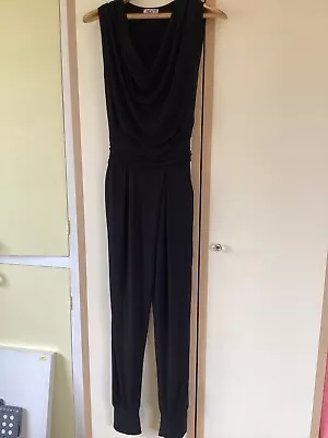 Womens Wal G Party Wear Jumpsuit Size M Black Cowl Neck • £10