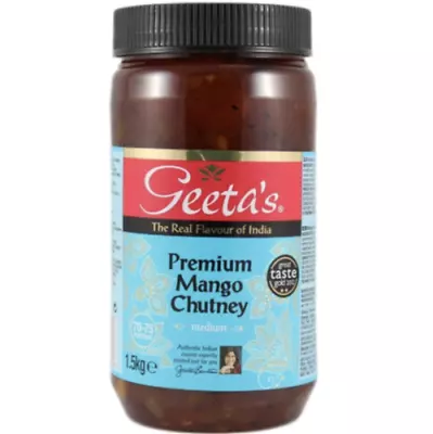 Geeta's Mango Chutney Large 1.5kg Jar 70-75 Servings Vegan & Gluten Free • £9.99