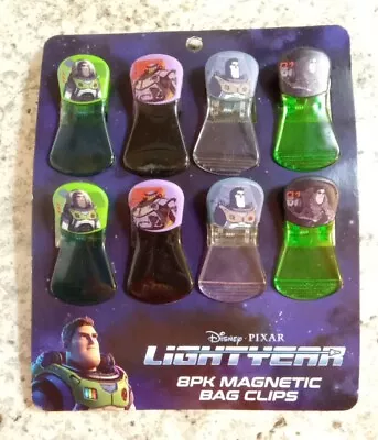 Disney Pixar Bizz Lightyear 8 Pack Of Magnetic Bag Clips Chip Clips Snack Saver • $9.94