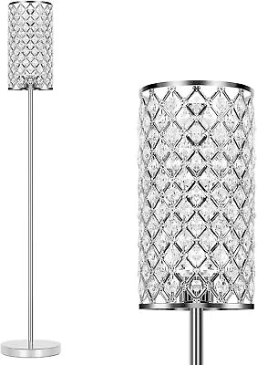 Crystal Floor Lamp Modern Standing Lamp With Elegant Shade LED Floor Lamp • $37.99