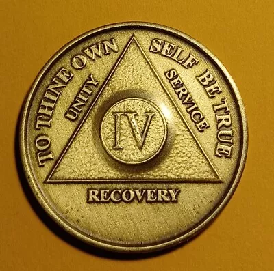 4 Year AA Bronze Medallion Sobriety Coin Recovery • $4.50