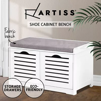 $84.95 • Buy Artiss Shoe Cabinet Bench Shoes Organiser Storage Rack White Shelf Cupboard Box