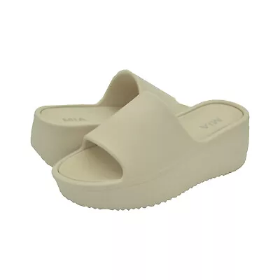 Women's Shoes MIA LUKA Platform Slide Sandals GS1456301 BONE • $29.95