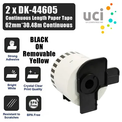 2x PRINTER LABEL Fits For BROTHER QL500 DK44605 QL570 QL700 QL560 QL720NW QL710W • £9.90