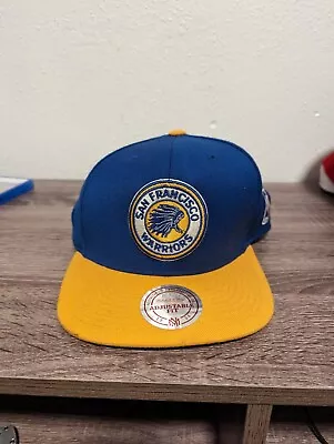 Mitchell And Ness Golden State Warriors Hat Wool Snapback Basketball Cap Blue • $20