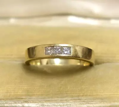10k Yellow Gold Men's Wedding Band/Ring W/ 3 Diamonds. Size 11 • $137.50