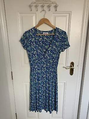 £14 • Buy Brora Jersey Knot Dress, 12-10, Blue Green Yellow Floral Print, RRP £135