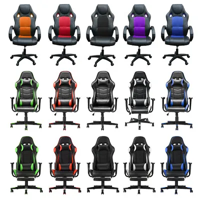 Luxury Executive Racing Gaming Office Chair Lift Swivel Computer Desk Chairs UK • £52.99