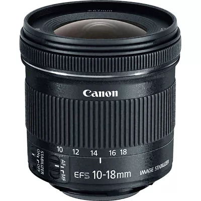 (Open Box) Canon EF-S 10-18mm F/4.5-5.6 IS STM Lens (9519B002) • $170