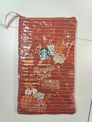 $18 • Buy Upcycled Quilted Starbucks Pumpkin Spice Coffee Zippered Pouch Bag 