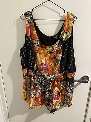 City Chic - Size Xl - Sleeveless - Multi Colour - Peplum Top - Bnwot!!! • $17.99