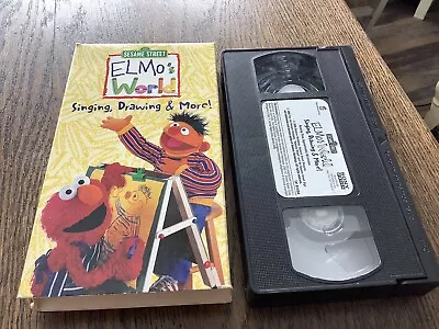 Elmos World Singing Drawing  More Used VHS 2000 Fun Kids Free USA Shipping • $9.95