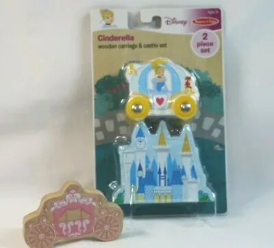 Disney Princess Cinderella Castle Wooden Carriage Vehicle Set Bonus Melissa Doug • $14.95