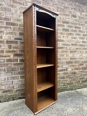 Fabulous Tall Carved Oak Jaycee Open Bookcase Adjustable Shelving Unit • £229.99