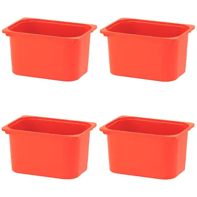 4× IKEA TROFAST Plastic Orange Storage Unit Boxes Toys Play Boxes 42x30x23 Cm • £31.89