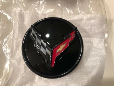 $99 • Buy New C8 2020 2021 2022 2023 Corvette Z06 Stingray Gloss Black GM Center Cap Set