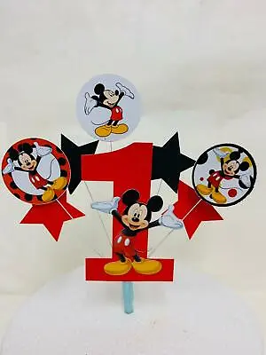  Mickey Mouse Cake Topper Ages Number 1 2 3 4 Decoration Birthday  • £6.99