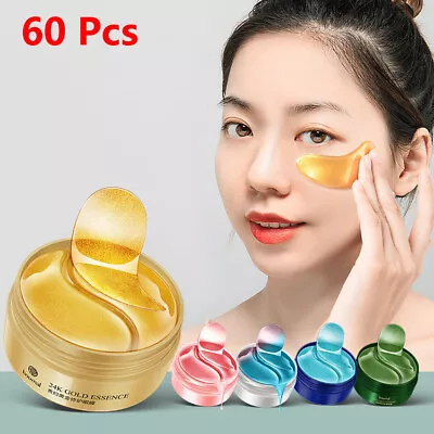 60 PCS Dark Circle Gel Collagen Under Eye Patches Pad Mask Anti-Wrinkle Ageing • £5.99