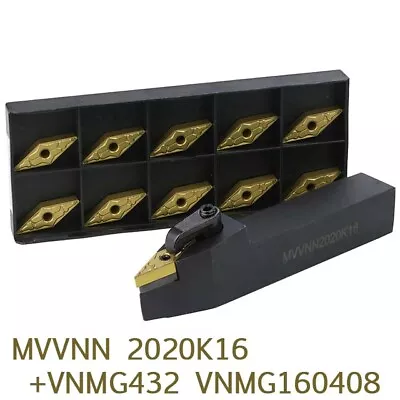 Lathe Turning Tool Holder Turn MVVNN2020K16 +10PC VNMG332 VNMG160408-TM LF9011 • $29.70