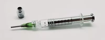 2.25 ML METAL PLUNGER SYRINGE Borosilicate GLASS LuerLock Hobby FlyFshing Pet • $5.99