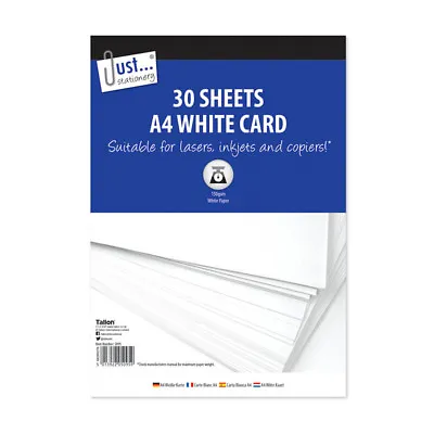 A4 White Card 30 X 150gsm - Sheets Card Making Printer Craft Thick Paper Create • £3.19