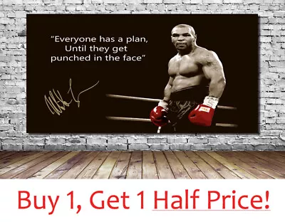 MIKE TYSON FAMOUS QUOTE CANVAS WALL ART PRINT PICTURE -  FRAMED  *Ready To Hang* • £119.99