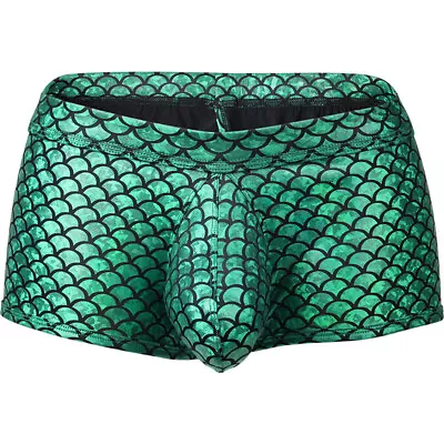 Pinky Senson Men's Low-rise Boxer Briefs Shorts Fish Scale Sexy Pouch Underwear • $11.95