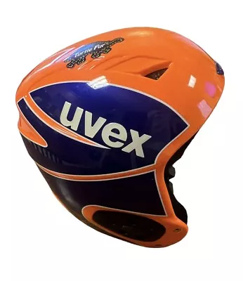 UVEX Kids Ski Helmet Size XS 53 To 54 Cm Bright Orange Blue Preowned EUC • $18