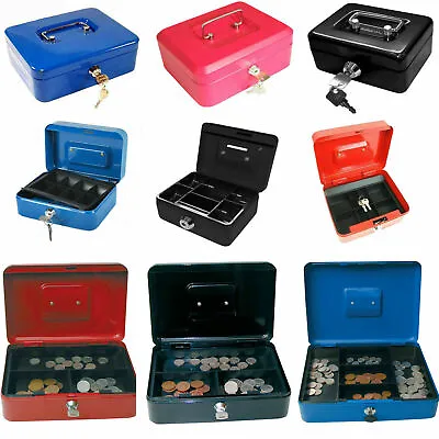 £11.89 • Buy Metal Cash Box Money Bank Deposit Steel Tin Security Safe Petty Key Lockable