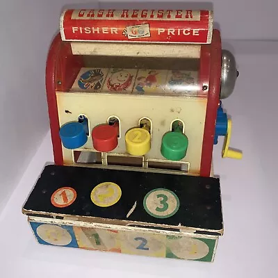 Vintage Fisher-Price Toy Wooden Cash Register #972 No Coins 1960's. Made In USA • $19.99