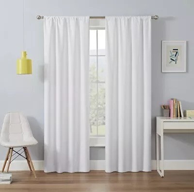 Eclipse White Rod Pocket Blackout Curtain - 42 In. W X 95 In. L ( Single Panel) • $19.99