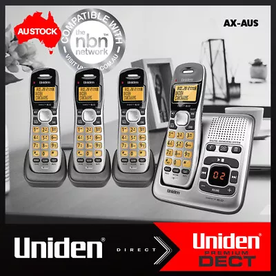 UNIDEN – DECT1735+3 FOUR HANDSET CORDLESS With ANSWERING MACHINE • $119.95