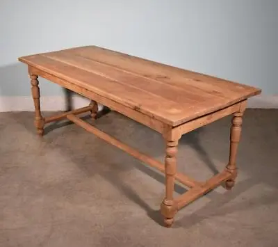 Antique French Farm Trestle Table/Desk/Dining Table In Solid Oak Rustic Wood • $2995