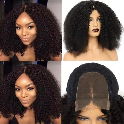 Kinky Curly Lace Closure Wig Remy Deep Wave Human Hair Wigs For Women New • $64.34