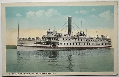 Steamer VERMONT Lake Champlain New York Postcard • $2.95