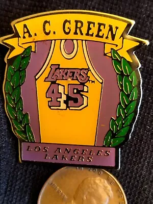 Los Angeles Lakers A.C. Green #45 Iron Man   Jersey Lapel Pin By Imprinted Pro • $12.99