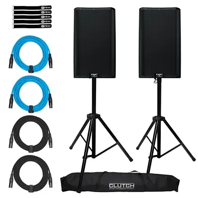 QSC K12.2 K2 Series Active Powered 12  DJ Pro Audio Speakers Pair  W Stands Pack • $2000.40
