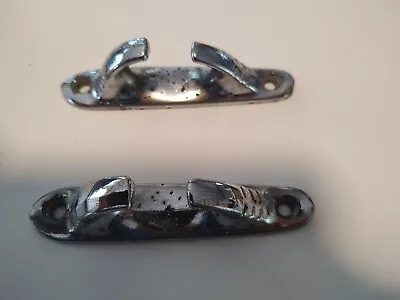 PAIR Of Vintage CHROME PLATED BOW CHOCKS 4-1/4  Long Boat Hardware • $6.99
