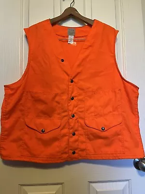 $99 • Buy EUC VTG Genuine Filson Style 12 Blaze Orange Cloth Shooting Vest Size 50 Solid