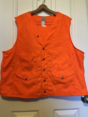 $99 • Buy EUC VTG Genuine Filson Style 12 Blaze Orange Cloth Shooting Vest Size 50 Solid