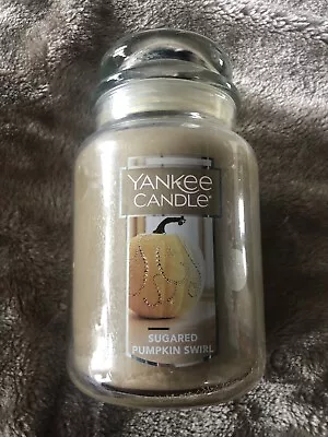 Yankee Candle Large Jar Sugared Pumpkin Swirl Deerfield Label 2018 Halloween • £39.99