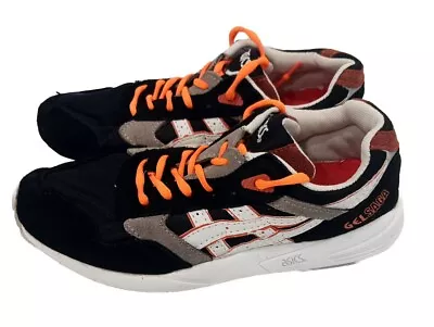 Asics Gel-Saga Black Grey Orange H137K Men's Running Sneakers Shoes Size 8 U.S. • $29.97