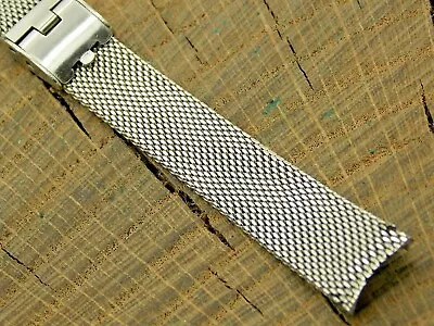 Vintage NOS Watch Band Stainless Steel Mesh Sliding Clasp 13mm Bracelet Unused • $23.40