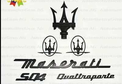 For Maserati Emblem Quattroporte SQ4 Grille Trident Matte Black Badge Set Kit #1 • $79.99