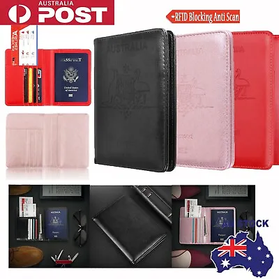 $10.46 • Buy Premium Leather RFID Blocking Passport Travel Wallet Holder ID Cards Cover Case