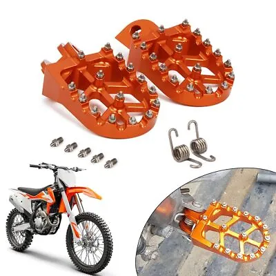 Foot Pegs Motorcycle Footpegs Foot Pedals CNC For SX XC EXC XCW SXS SXS-F Orange • $29.79