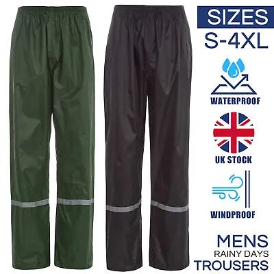 Mens Waterproof Trousers Outdoor Rain Stormbreak Trousers S M L XL 2XL 3XL 4XL • £6.99