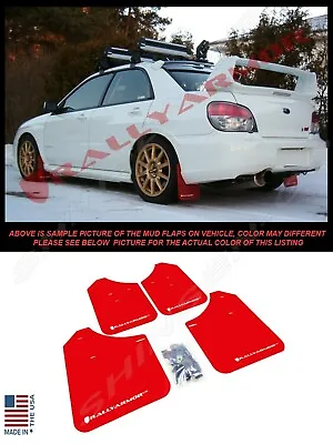 Rally Armor Red Mud Flaps W/ White Logo For 2002-2007 Impreza WRX STI Sedan • $146.50