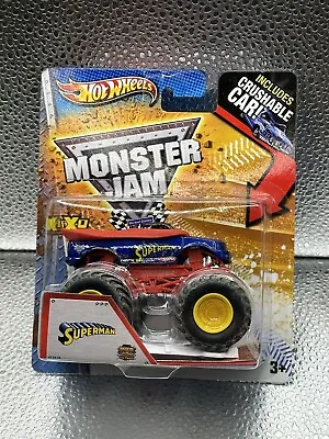 NEW Hot Wheels Monster Jam Truck SUPERMAN 1:64 With Crushable Car • $9.99