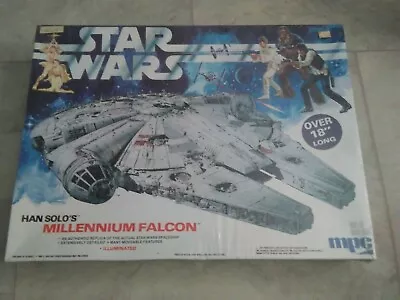 Vintage MPC Star Wars Han Solo's Millennium Falcon Illuminated Model Kit 1-1925 • $70